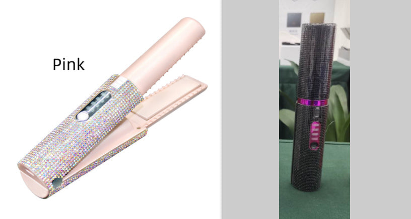 2-in-1 Hair Straightening Brush & Curler – USB Electric Comb