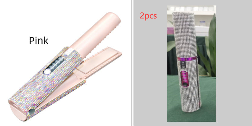 2-in-1 Hair Straightening Brush & Curler – USB Electric Comb