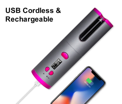 Wireless USB Curling Iron – Rechargeable Multifunctional Hair Curler