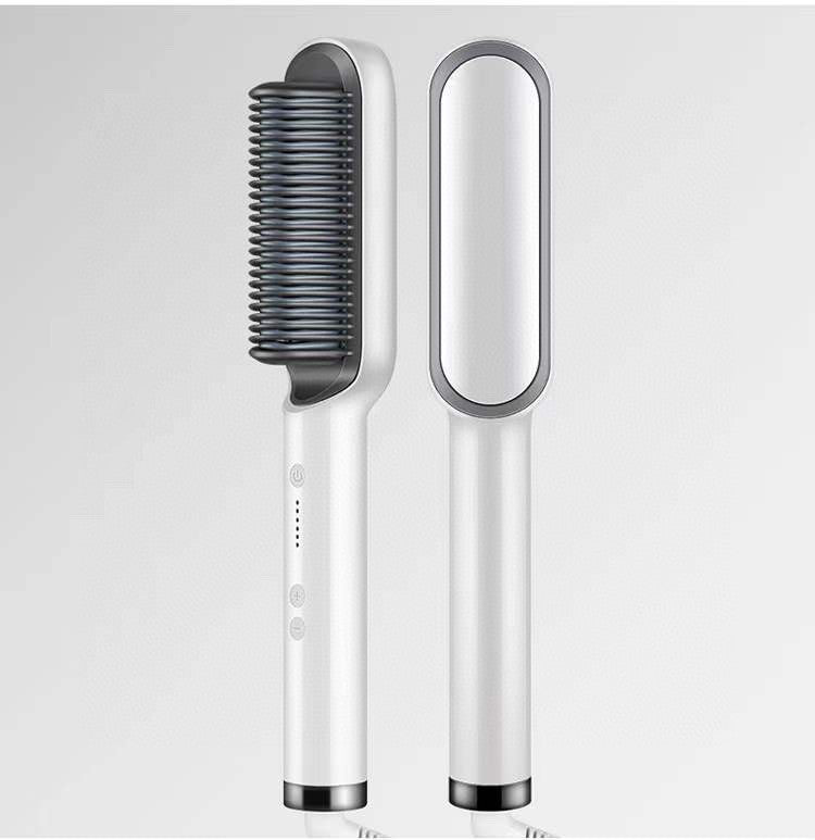 2-in-1 Hair Straightener & Hot Comb – Curling & Styling Brush