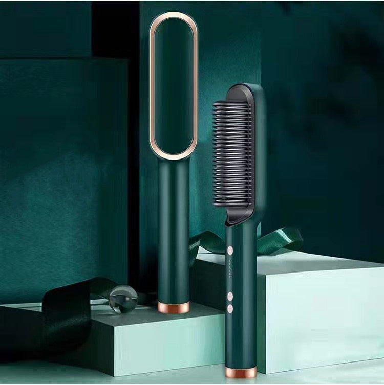 2-in-1 Hair Straightener & Hot Comb – Curling & Styling Brush