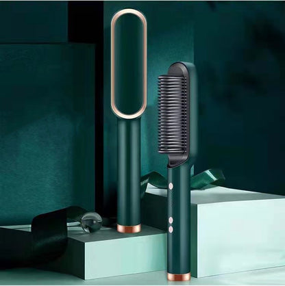 2-in-1 Hair Straightener & Hot Comb – Curling & Styling Brush