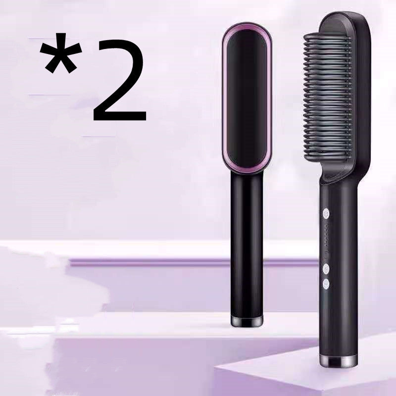 2-in-1 Hair Straightener & Hot Comb – Curling & Styling Brush