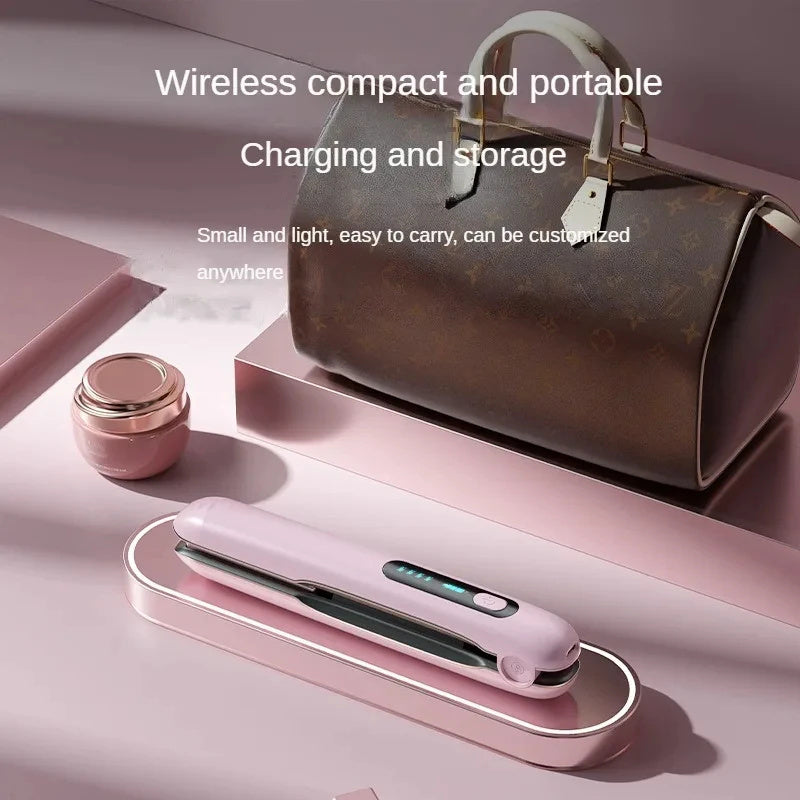Portable Wireless Hair Straightener & Curler – 2-in-1 USB Rechargeable