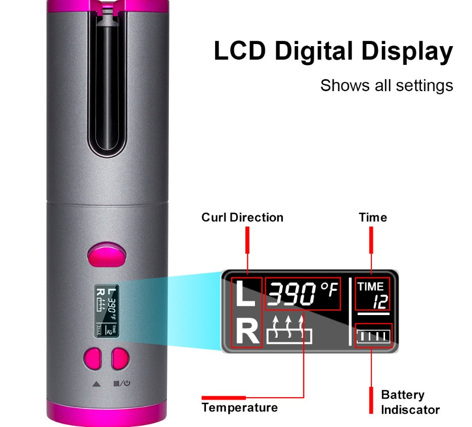 Wireless USB Curling Iron – Rechargeable Multifunctional Hair Curler
