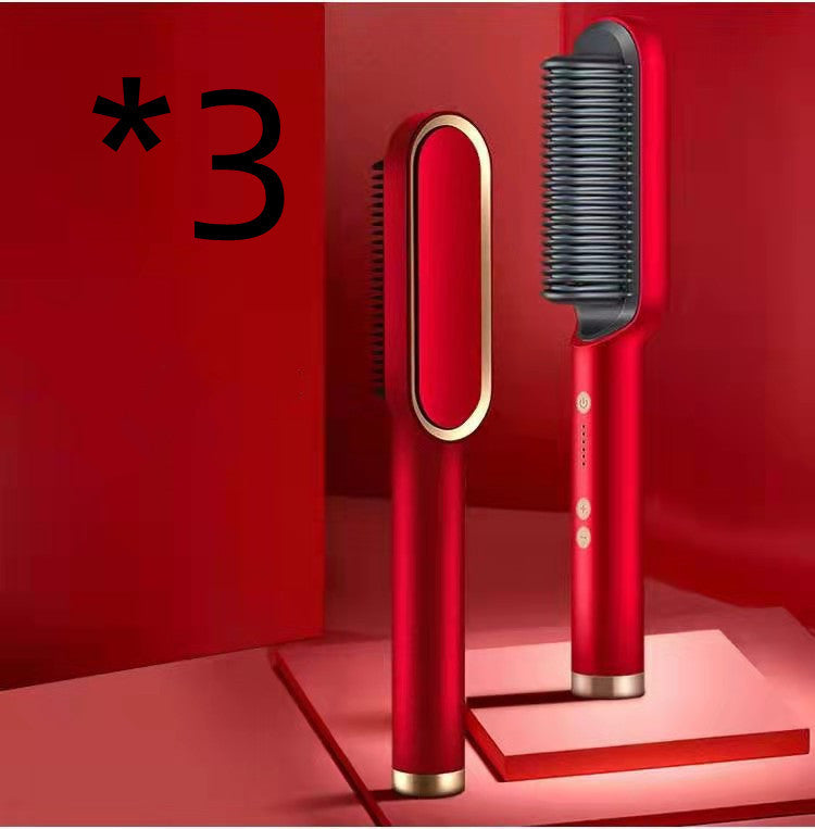 2-in-1 Hair Straightener & Hot Comb – Curling & Styling Brush