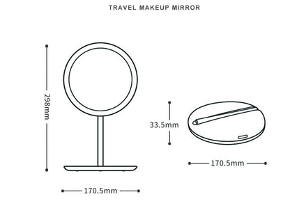 LED Folding Makeup Mirror – Portable & Adjustable