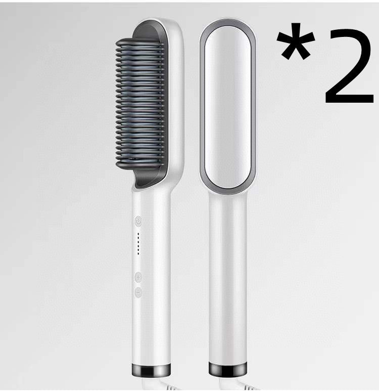 2-in-1 Hair Straightener & Hot Comb – Curling & Styling Brush