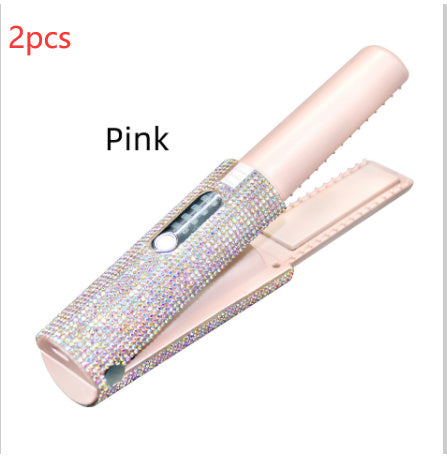 2-in-1 Hair Straightening Brush & Curler – USB Electric Comb