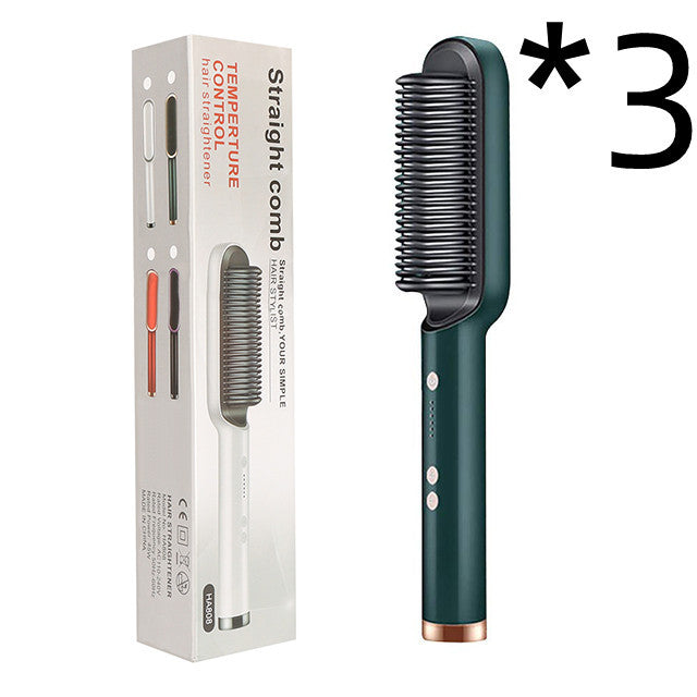 2-in-1 Hair Straightener & Hot Comb – Curling & Styling Brush