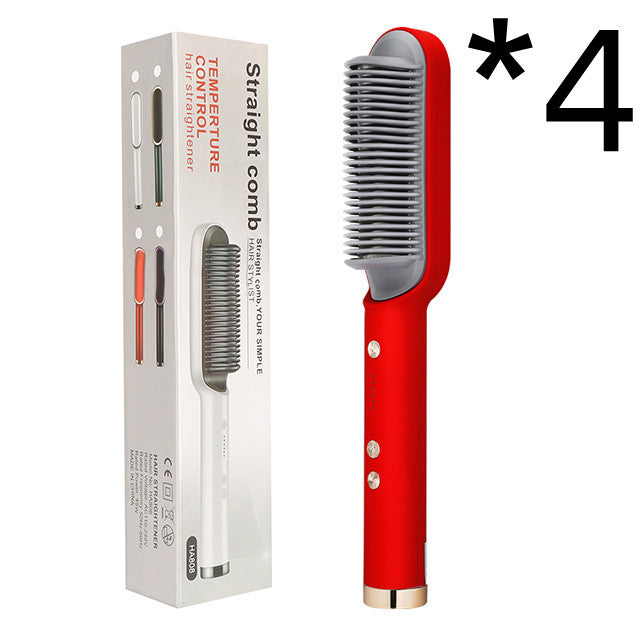2-in-1 Hair Straightener & Hot Comb – Curling & Styling Brush
