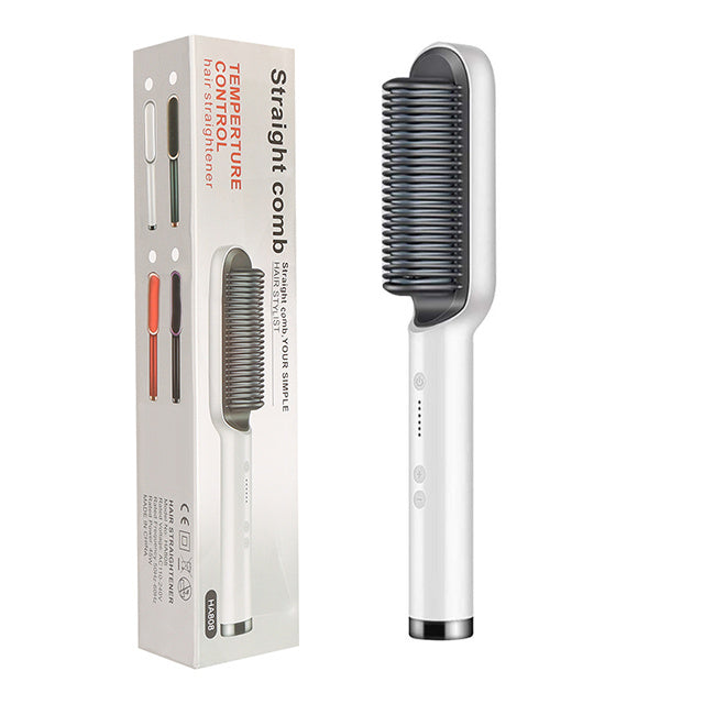 2-in-1 Hair Straightener & Hot Comb – Curling & Styling Brush
