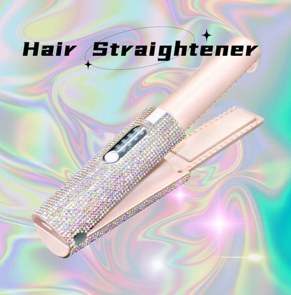 2-in-1 Hair Straightening Brush & Curler – USB Electric Comb