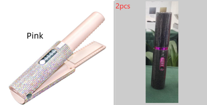 2-in-1 Hair Straightening Brush & Curler – USB Electric Comb