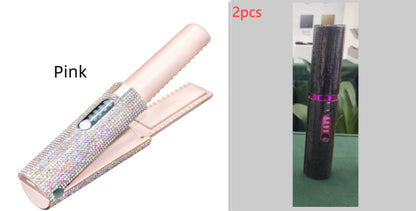 2-in-1 Hair Straightening Brush & Curler – USB Electric Comb
