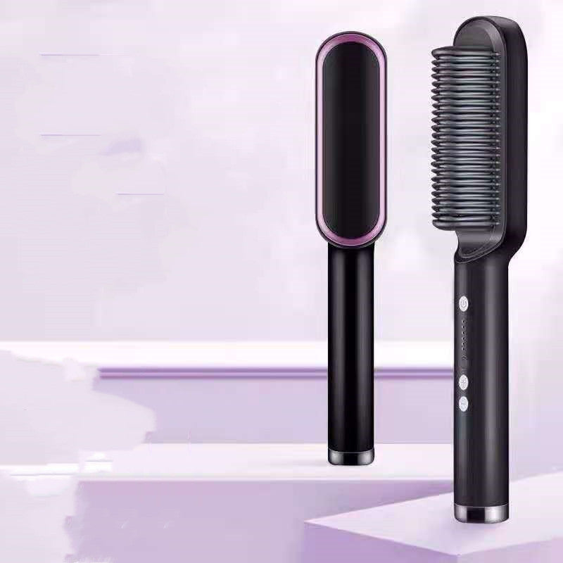 2-in-1 Hair Straightener & Hot Comb – Curling & Styling Brush