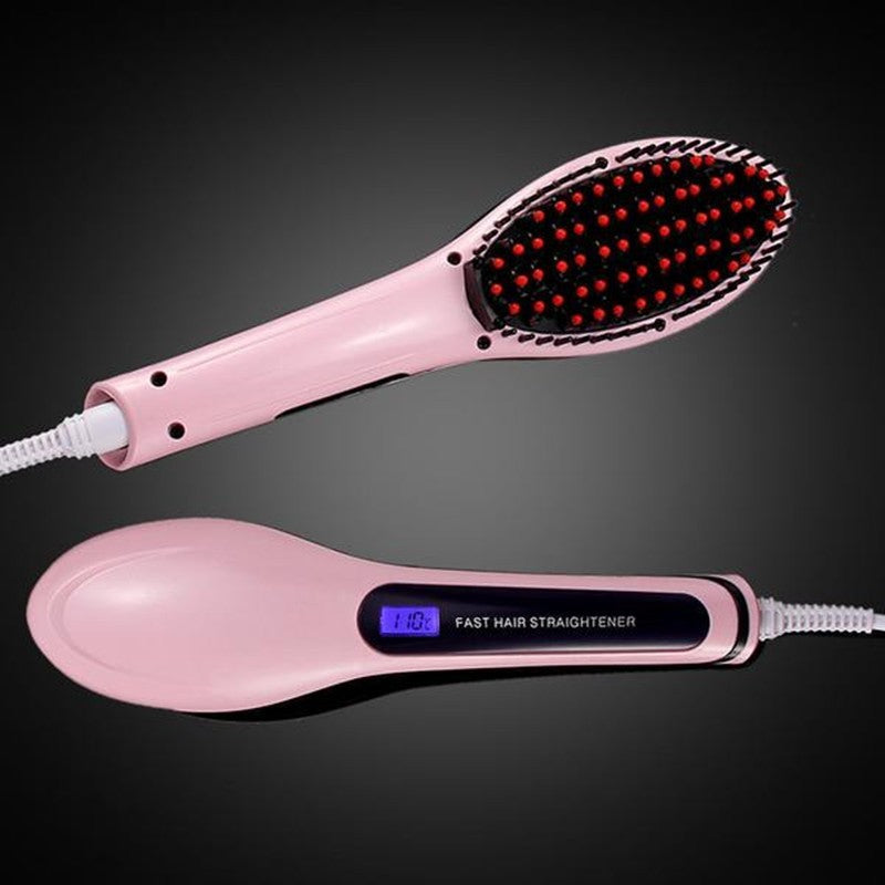 Paddle Brush Hair Straightener – Fast Heating & Anti-Frizz Styling