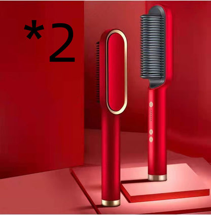 2-in-1 Hair Straightener & Hot Comb – Curling & Styling Brush