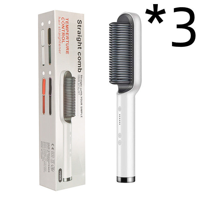 2-in-1 Hair Straightener & Hot Comb – Curling & Styling Brush
