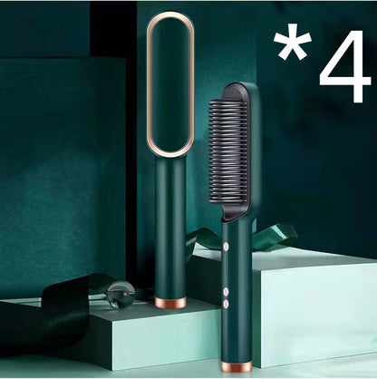 2-in-1 Hair Straightener & Hot Comb – Curling & Styling Brush