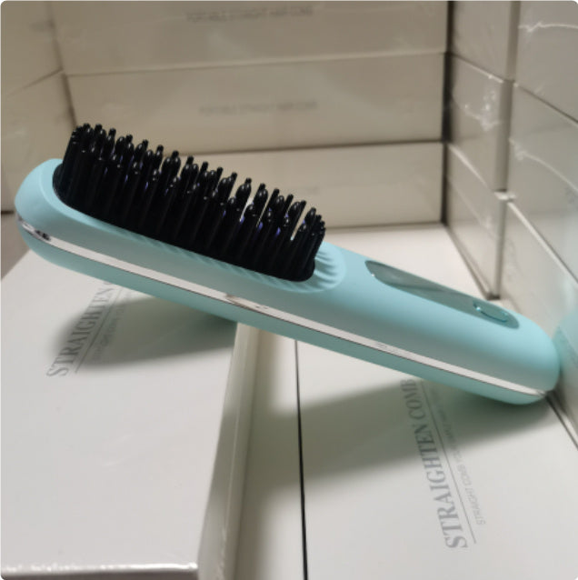 2-in-1 Wireless Hair Straightener Brush – Fast Heating & Portable