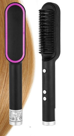 2-in-1 Hair Straightener & Hot Comb – Curling & Styling Brush