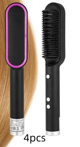 2-in-1 Hair Straightener & Hot Comb – Curling & Styling Brush