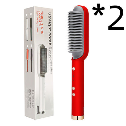 2-in-1 Hair Straightener & Hot Comb – Curling & Styling Brush