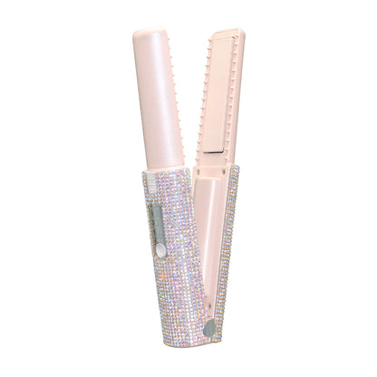 2-in-1 Hair Straightening Brush & Curler – USB Electric Comb