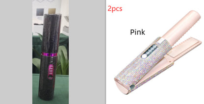2-in-1 Hair Straightening Brush & Curler – USB Electric Comb