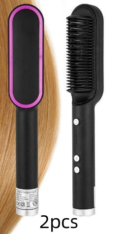 2-in-1 Hair Straightener & Hot Comb – Curling & Styling Brush